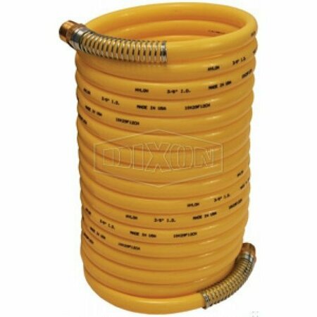 DIXON Coil-Chief Self-Storing Air Hose, 1/4 in Nominal, MNPT End Style, 25 ft L, 185 psi Working, Nylon, D CC1425